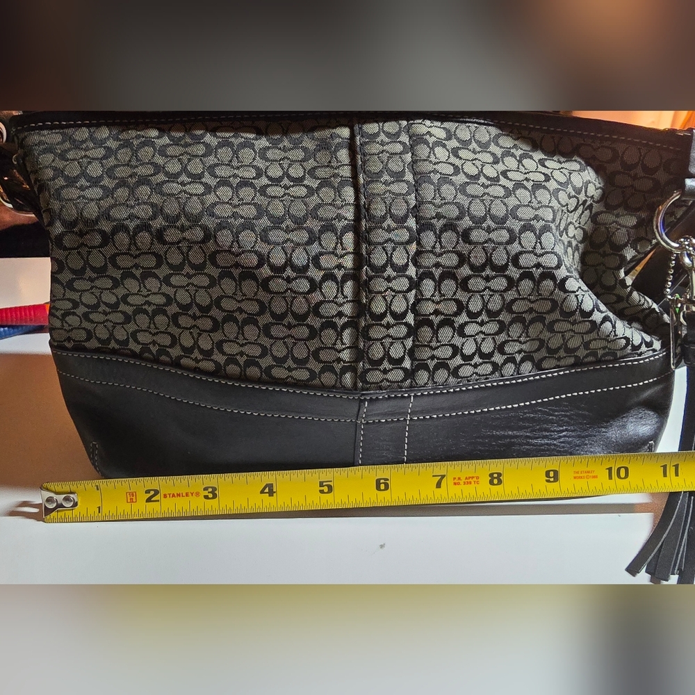 Coach *FINAL OFFER* Black and Gray Patterned Shoulder Bag - Picture 6 of 7